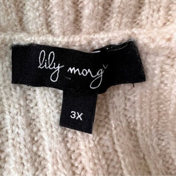 Lily Morgan Cream Knit Tunic Turtleneck Sweater Dress Size 3X Neutral - Picture 7 of 9